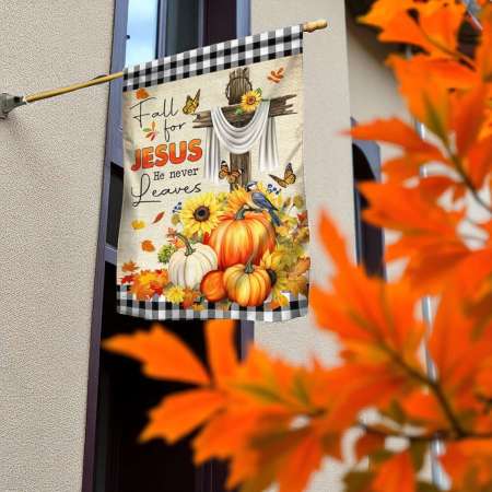 Fall Flag Thanksgiving and Halloween Garden Decor for Outdoors