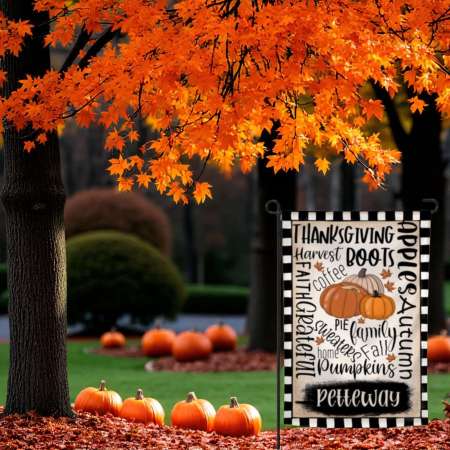 Fall Garden Flag for Thanksgiving | Seasonal Outdoor Yard Decor