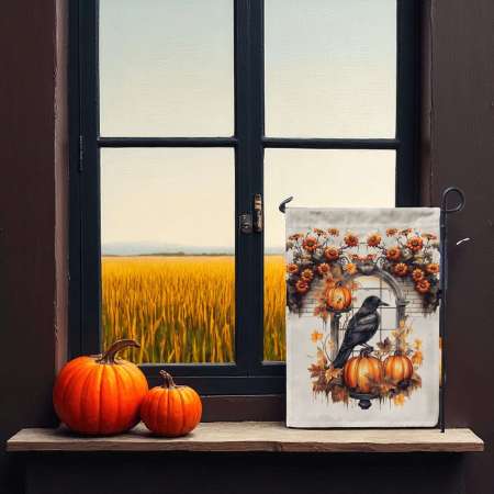 Fall Garden Flag for Halloween Decor | Whimsigoth Raven Design