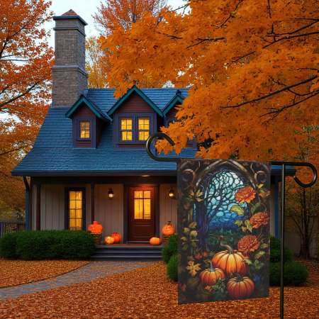 Fall Pumpkin Garden Flag for Autumn Yard Decor
