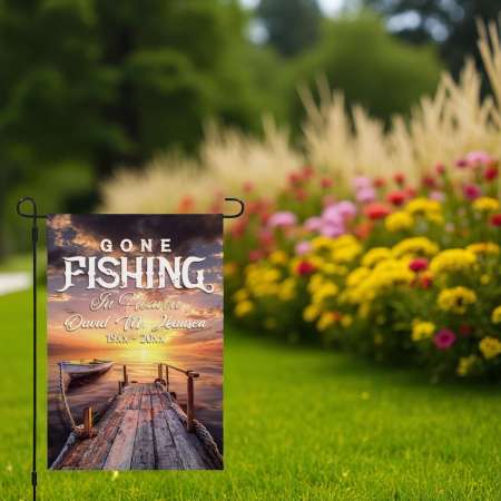 Fishing Memorial Flag for Graveside Remembrance – Durable Tribute