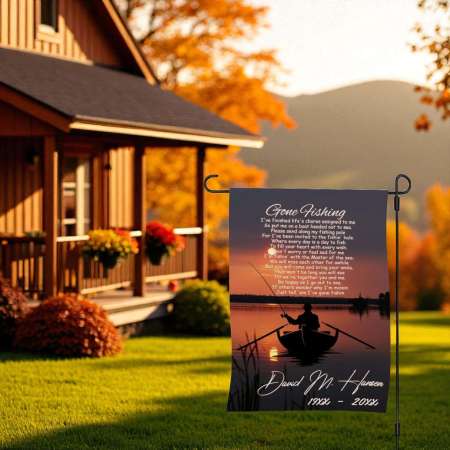 Fishing Memorial Flag for Dad - Outdoor Remembrance Keepsake