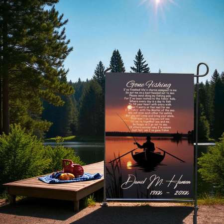 Fishing Memorial Flag for Dad - Outdoor Remembrance Keepsake