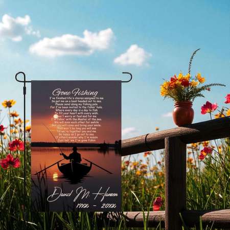 Fishing Memorial Flag for Dad - Outdoor Remembrance Keepsake