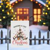 Funny Christmas Flag - Chicken Holiday Yard Decor