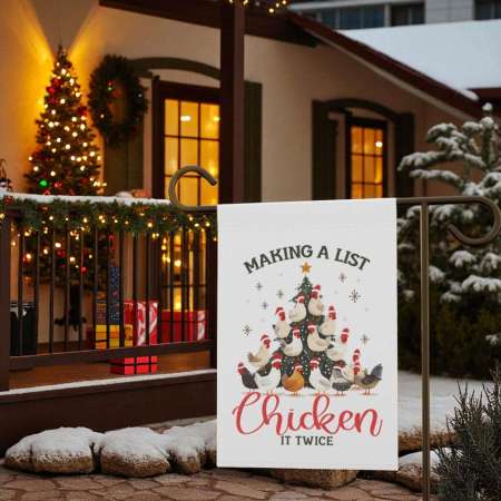 Funny Christmas Flag - Chicken Holiday Yard Decor