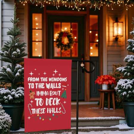 Funny Christmas Flag for Garden Decor | Holiday Humor Touch