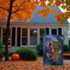 Funny Halloween Garden Flag for Outdoor Skeleton Decor