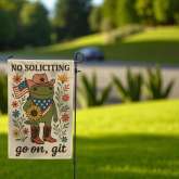 Funny No Soliciting Garden Flag with Frog | Patriotic Yard Decor