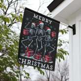 Christmas Garden Flag Funny Skeleton Banner for Front Porch Decor