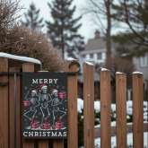 Christmas Garden Flag Funny Skeleton Banner for Front Porch Decor