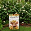 Garden Flag Sublimation Design Highland Cow Sunflowers | Unique Outdoor Decor