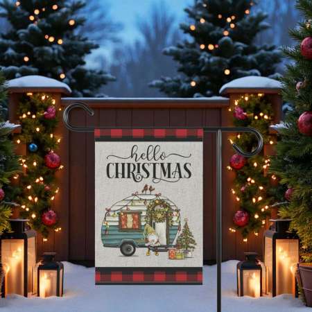 Gnome Garden Flag Christmas Home Decor Durable Holiday Accent