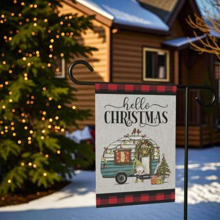 Gnome Garden Flag Christmas Home Decor Durable Holiday Accent