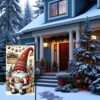Gnome Garden Flag with Christmas Sublimation Design | Festive Decor