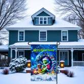 Grinch Christmas Flag Printable | Fun Holiday Garden Decor