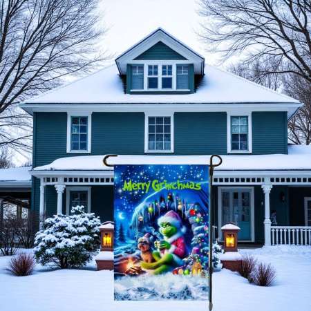Grinch Christmas Flag Printable | Fun Holiday Garden Decor