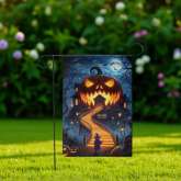 Halloween Garden Flag Haunted Pumpkin Yard Decor for Outdoors