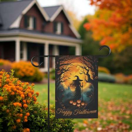 Halloween Witch Flag Durable Fall Garden Yard Banner Decor