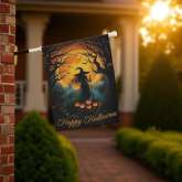 Halloween Witch Flag Durable Fall Garden Yard Banner Decor