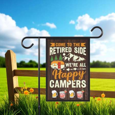 Happy Campers Garden Flag Camping Retirement Decor Durable Outdoor