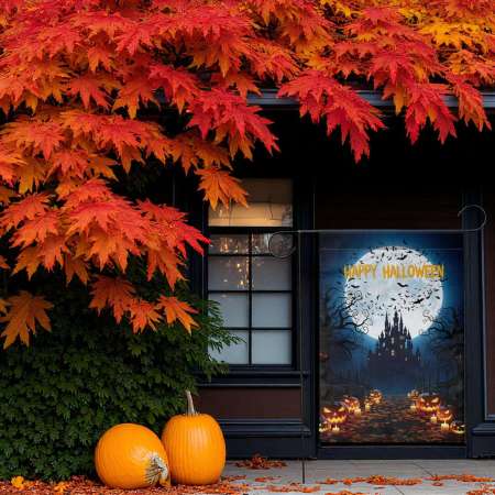 Happy Halloween Garden Flag - Spooky Outdoor Yard Decor