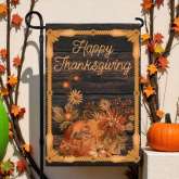 Happy Thanksgiving Garden Flag, Rustic Fall Sublimation Design