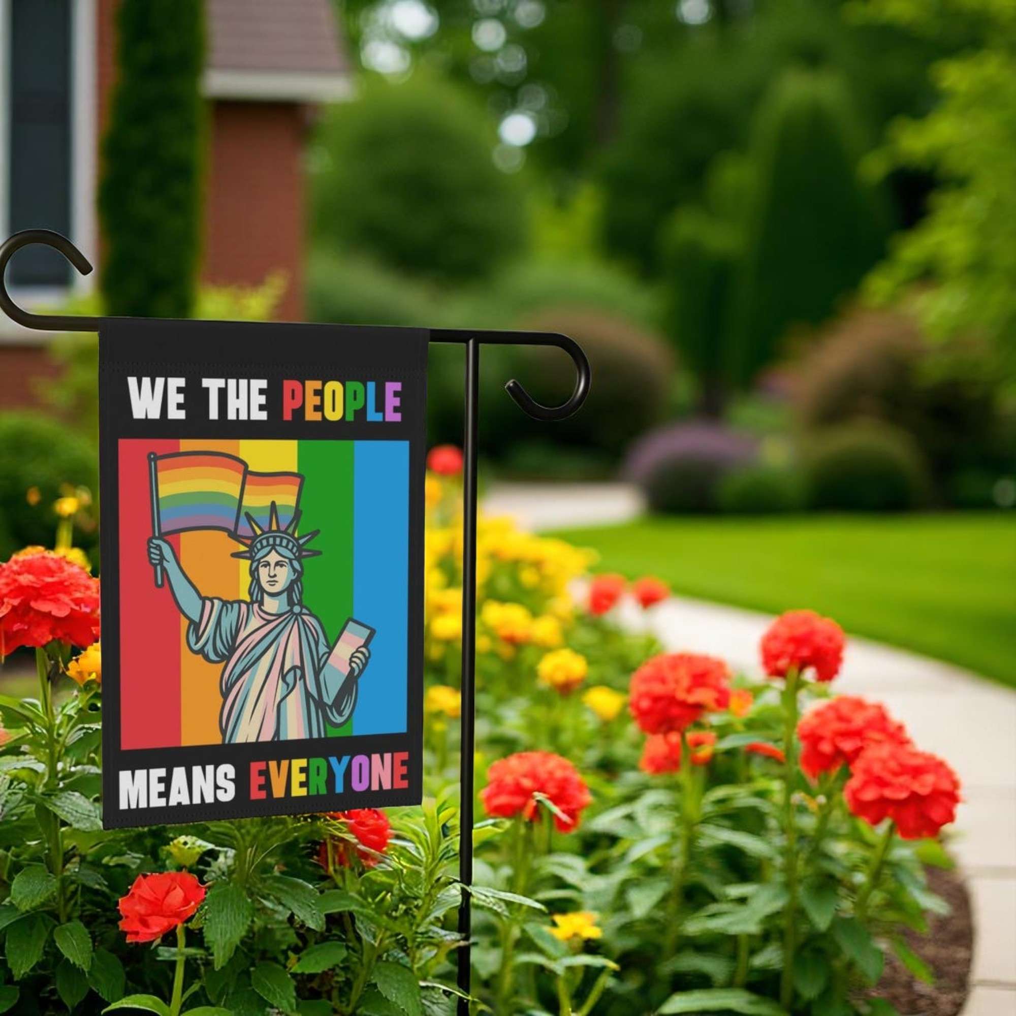 Inclusive Garden Flag for LGBTQ+ Pride & Equality Yard Decor