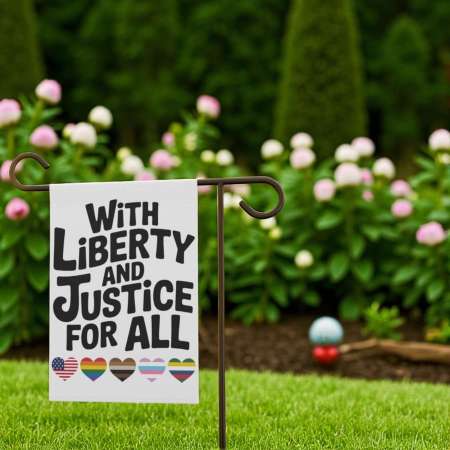 LGBT Flag Sign for Equality Garden Display and Political Support