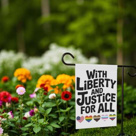 LGBT Flag Sign for Equality Garden Display and Political Support