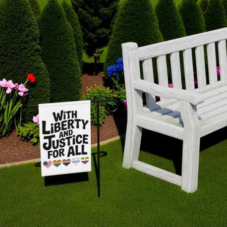 LGBT Flag Sign for Equality Garden Display and Political Support