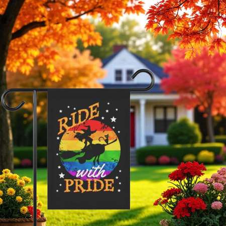 LGBTQ Halloween Garden Flag Pride Rainbow Yard Banner