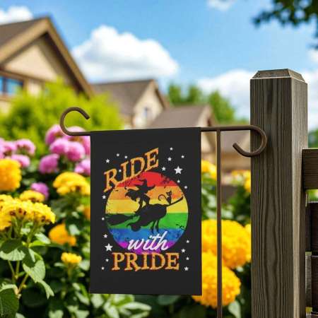 LGBTQ Halloween Garden Flag Pride Rainbow Yard Banner