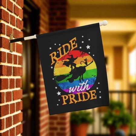 LGBTQ Halloween Garden Flag Pride Rainbow Yard Banner