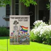 LGBTQ Skeleton Garden Flag for Pride Halloween Decor