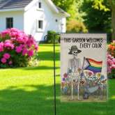 LGBTQ Skeleton Garden Flag for Pride Halloween Decor