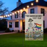LGBTQ Skeleton Garden Flag for Pride Halloween Decor