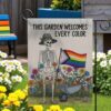 LGBTQ Skeleton Garden Flag for Pride Halloween Decor