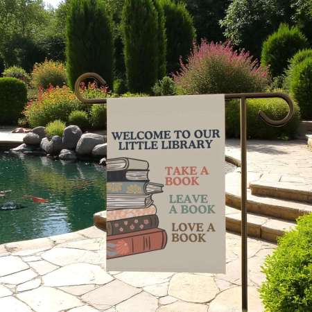 Library Garden Flag for Book Lovers | Unique Yard Decor