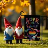 Love Always Wins Garden Flag, LGBT Pride Yard Banner