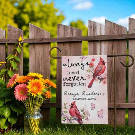 Memorial Garden Flag Custom Cardinal Remembrance Banner