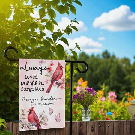 Memorial Garden Flag Custom Cardinal Remembrance Banner
