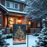 Merry Christmas Banner, Outdoor Yard Flag Decor