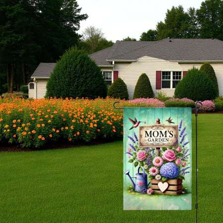 Mom Garden Flag Rustic Floral Decor Perfect Mother's Day Gift
