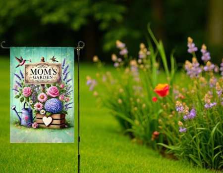 Mom Garden Flag Rustic Floral Decor Perfect Mother's Day Gift