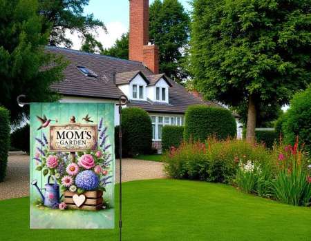 Mom Garden Flag Rustic Floral Decor Perfect Mother's Day Gift