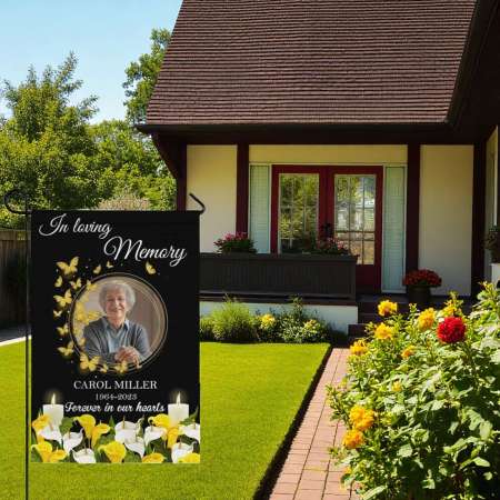 Personalized Memorial Flag Custom Photo Garden Tribute