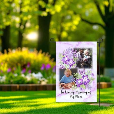 Personalized Memorial Garden Flag Custom Photo Memory Banner