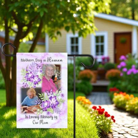 Personalized Memorial Garden Flag Custom Photo Memory Banner
