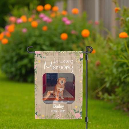 Pet Memorial Garden Flag Personalized Pet Photo Gift Tribute